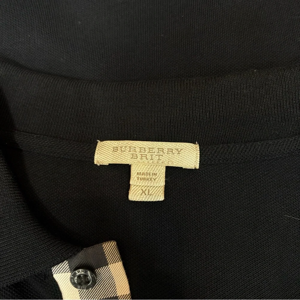 Burberry Brit 2000s Y2K Retro  Vintage Cotton Nova Check Polo T-shirt Size Xl - Picture 2 of 14